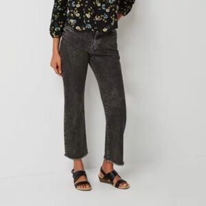 A.N.A. Highest Rise Vintage Straight Grey Wash Raw-Hem Jeans